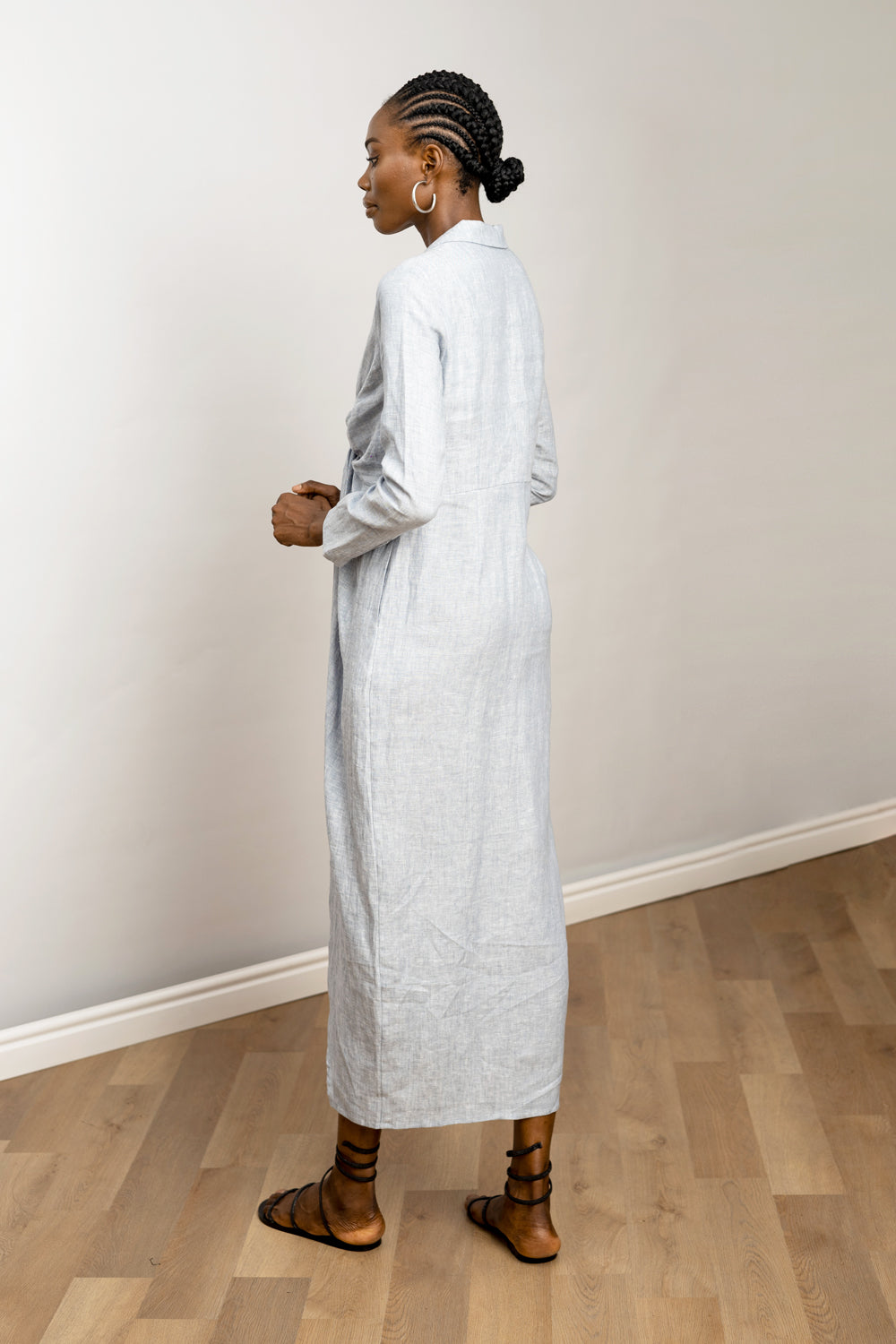 LINEN TWIST FRONT DRESS