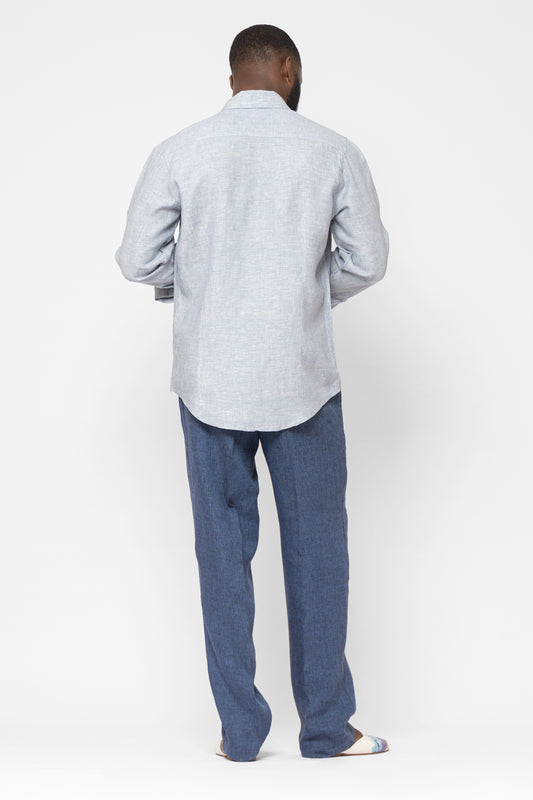 BUTTON-DOWN COLLAR LINEN SHIRT