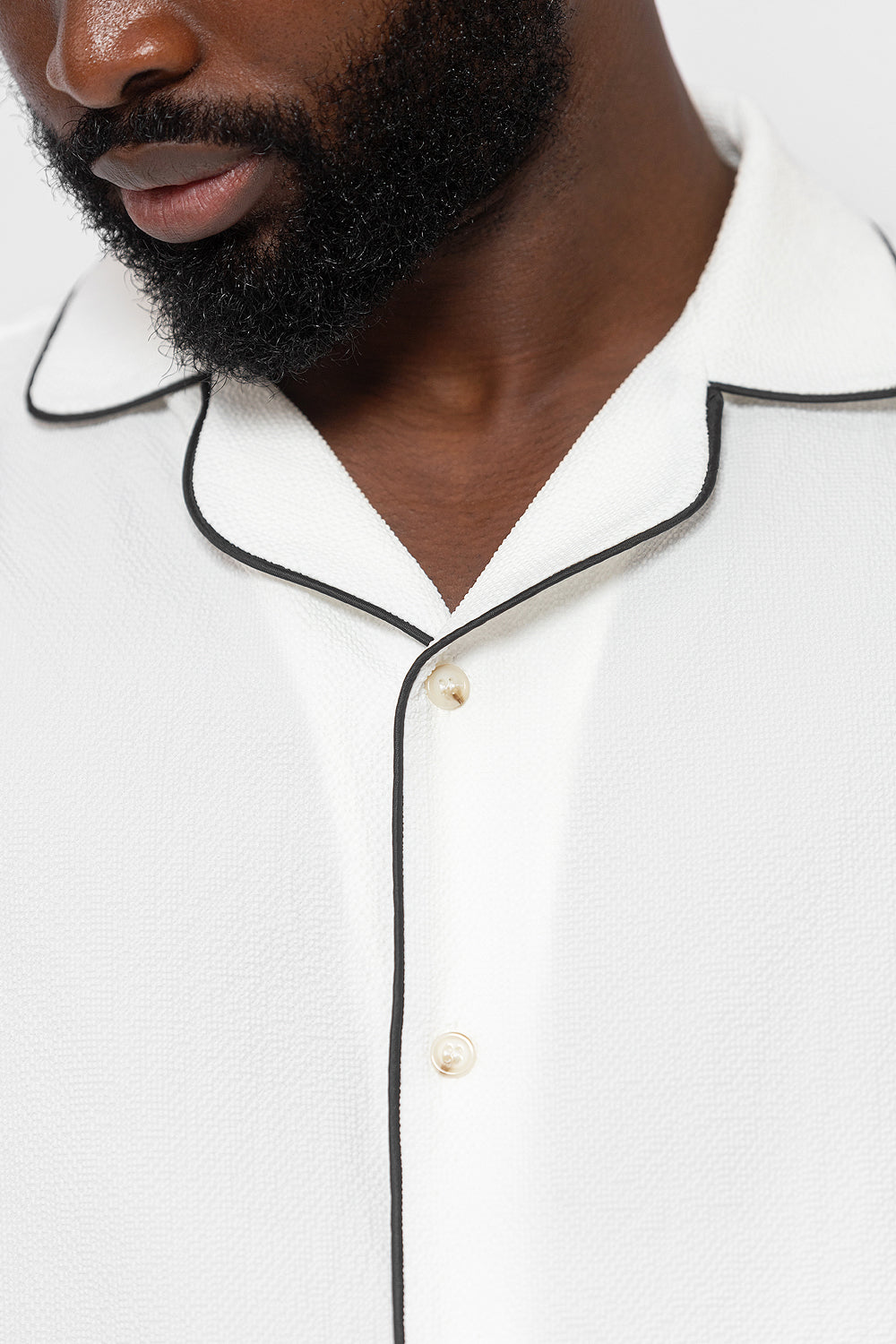 PIPED CUBAN COLLAR SHIRT