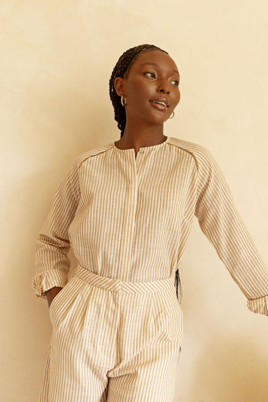 STRIPED RAGLAN SLEEVE SHIRT