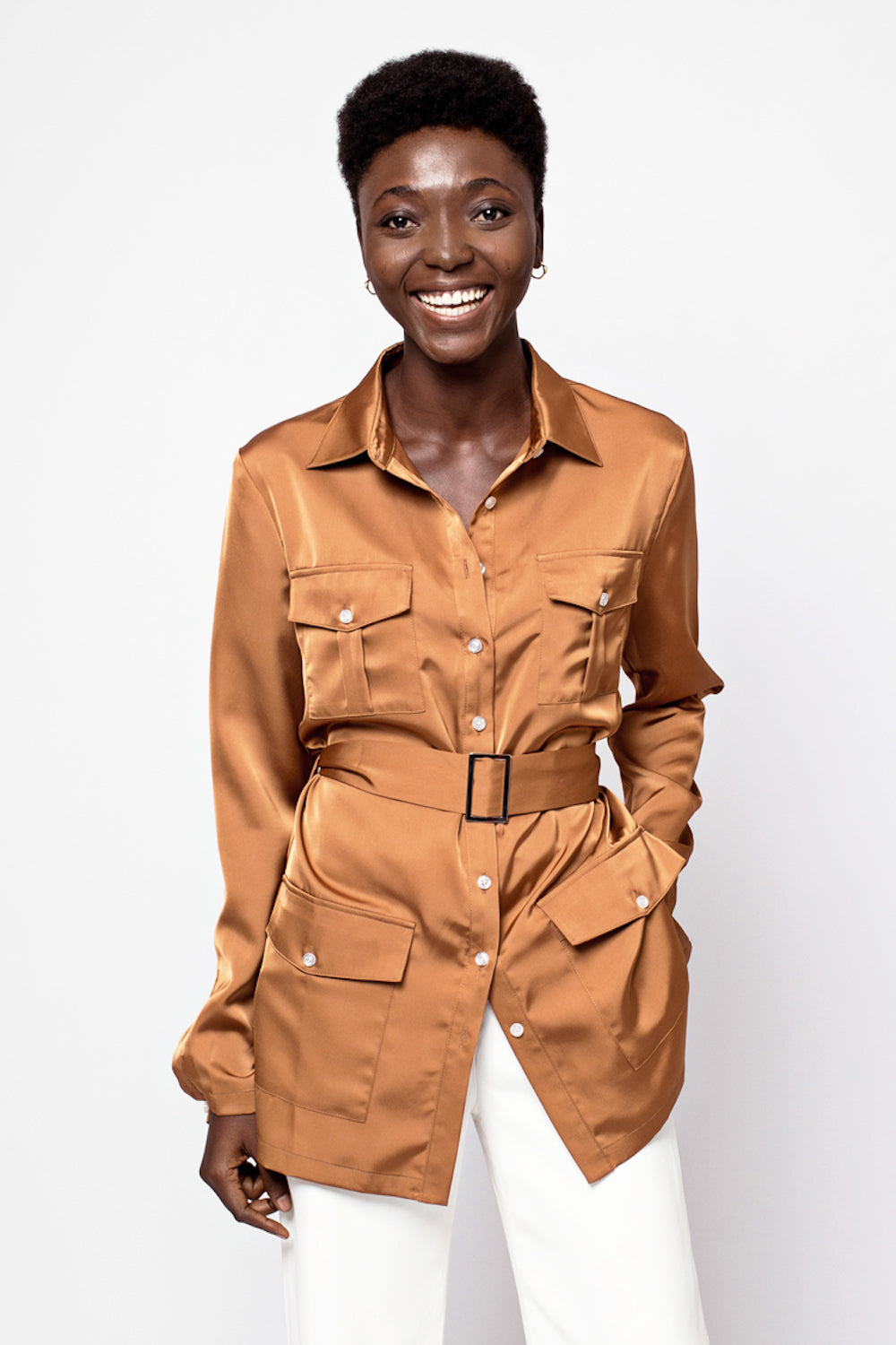 BELTED BLOUSE