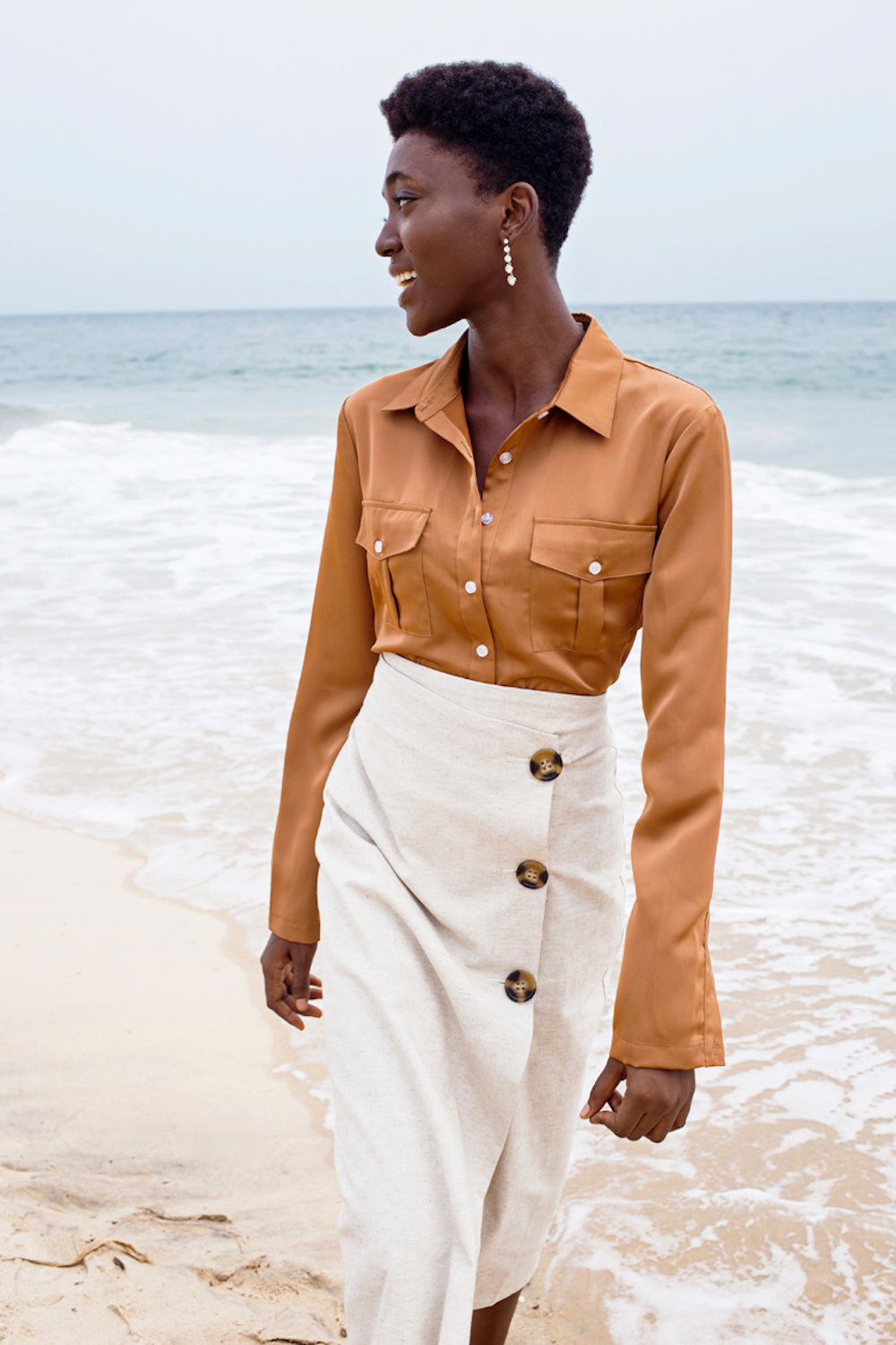 BELTED BLOUSE
