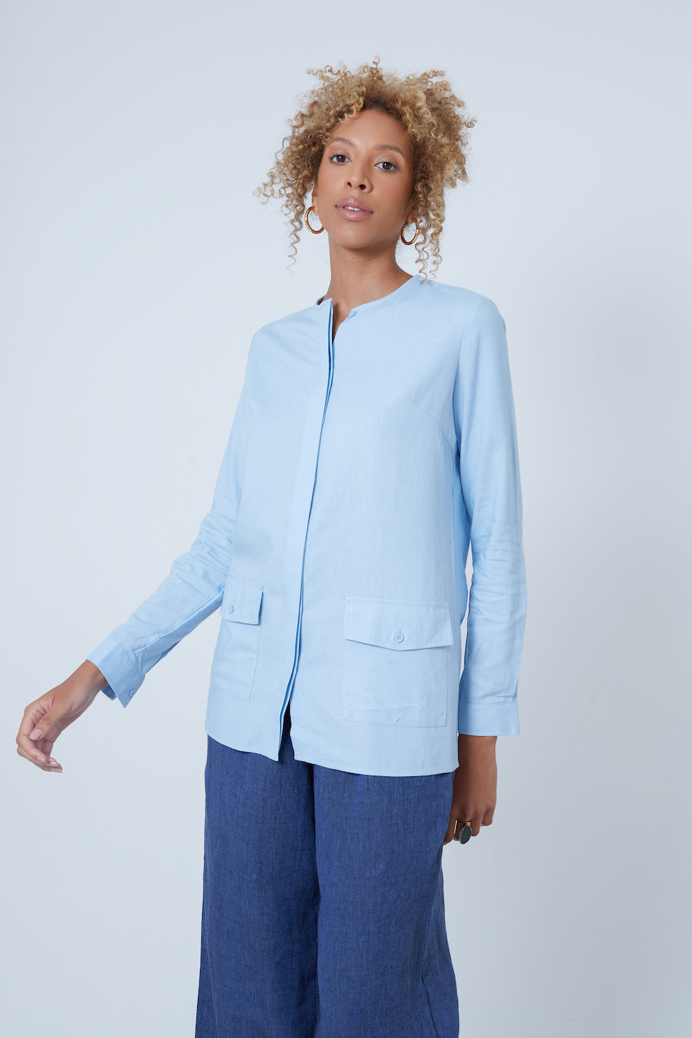 CONCEALED PLACKET SHIRT