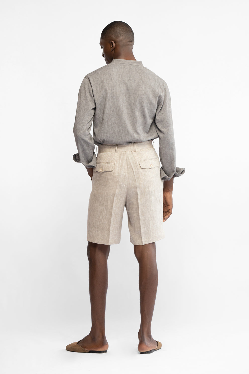 TAILORED LINEN SHORTS