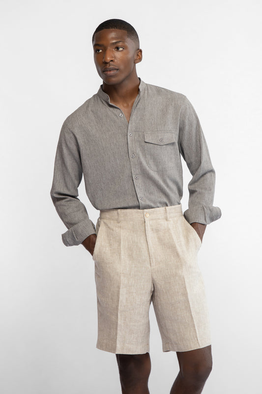 TAILORED LINEN SHORTS