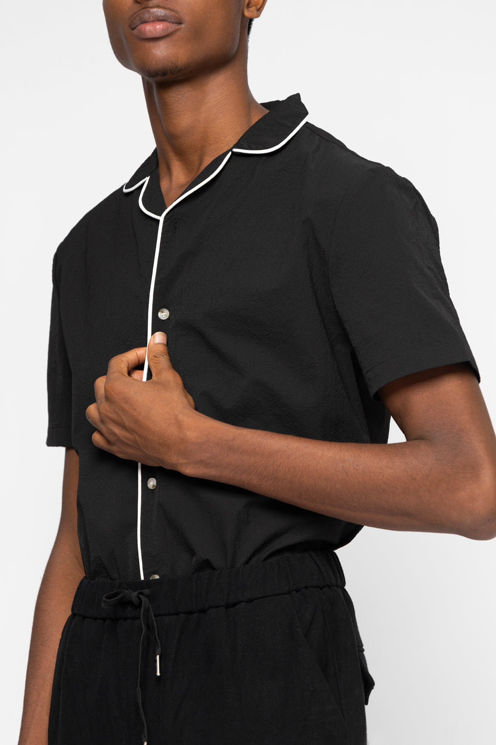PIPED CUBAN COLLAR SHIRT