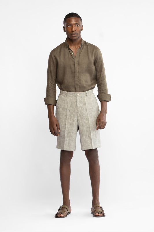 TAILORED LINEN SHORTS
