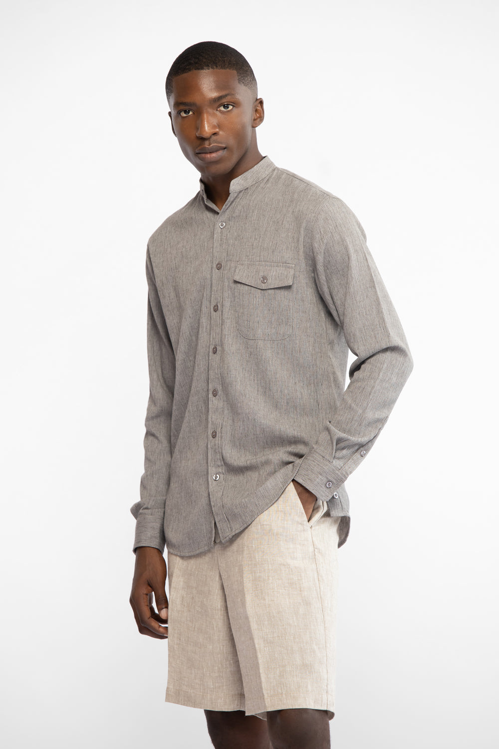GRANDAD COLLAR SHIRT