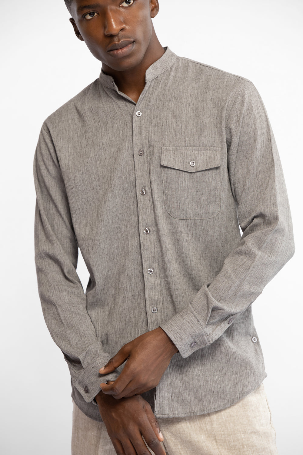 GRANDAD COLLAR SHIRT