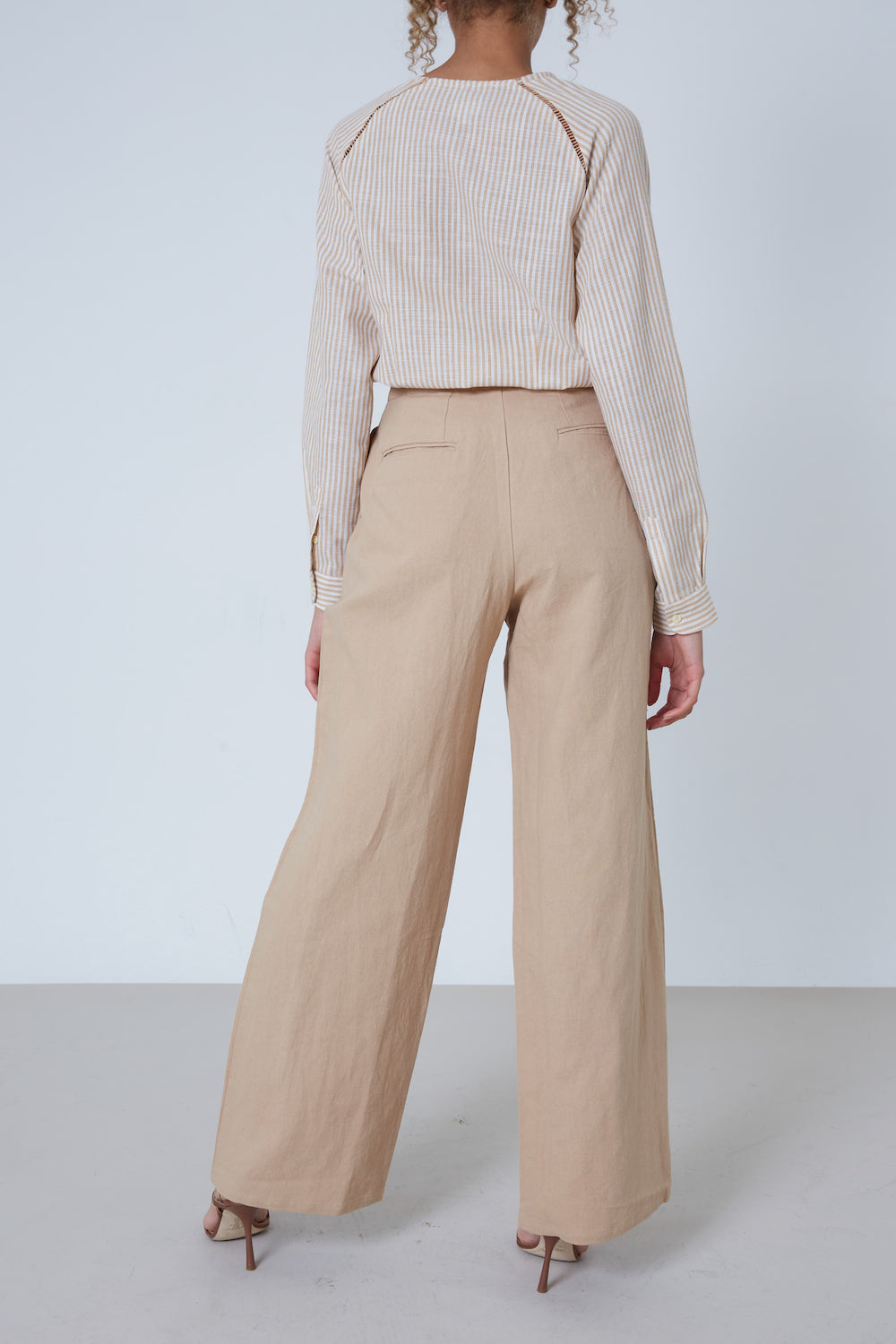 DOUBLE PLEAT LINEN TROUSERS