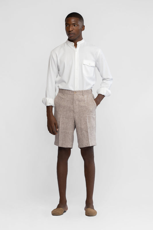 TAILORED LINEN SHORTS
