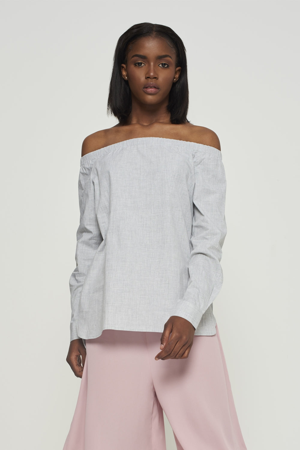 Off-Shoulder Top - Grey